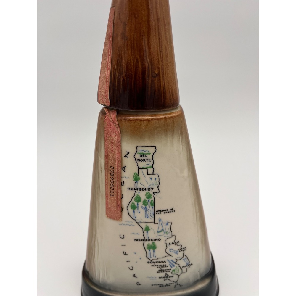 Vintage Jim Beam Redwood Empire California Decanter Ceramic Whiskey Bottle 1960s - Picture 8 of 13